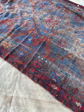 7’5 x 12’5 antique Soumak flat weave rug - Blue Parakeet Rugs