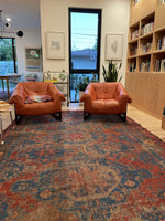 7’5 x 12’5 antique Soumak flat weave rug - Blue Parakeet Rugs