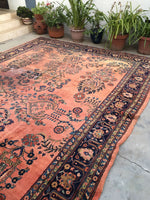 10'5 x 16'1 oversize antique Persian Lilihan rug (#1020) - Blue Parakeet Rugs