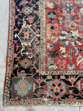 9'7 x 14'8 Antique Timeworn Persian Serapi rug #2736ML - Blue Parakeet Rugs