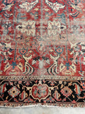 9'7 x 14'8 Antique Timeworn Persian Serapi rug #2736ML - Blue Parakeet Rugs