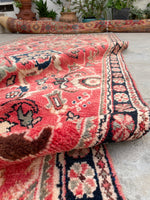 4'4 x 10'4 Vintage Mahal rug #718ML / 4x10 Vintage Rug - Blue Parakeet Rugs