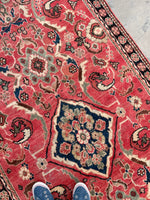 4'4 x 10'4 Vintage Mahal rug #718ML / 4x10 Vintage Rug - Blue Parakeet Rugs