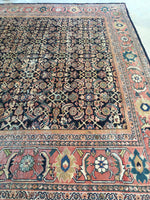9'10 x 12'5 Midnight Blue Antique Persian Mahal (#832) - Blue Parakeet Rugs
