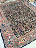 9'10 x 12'5 Midnight Blue Antique Persian Mahal (#832) - Blue Parakeet Rugs