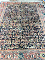 9'10 x 12'5 Midnight Blue Antique Persian Mahal (#832) - Blue Parakeet Rugs