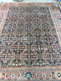 9'10 x 12'5 Midnight Blue Antique Persian Mahal (#832) - Blue Parakeet Rugs