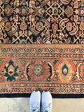 9'10 x 12'5 Midnight Blue Antique Persian Mahal (#832) - Blue Parakeet Rugs