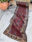 2'9 x 9'5 Antique Persian Malayer runner #2044 / 3x9 Vintage runner - Blue Parakeet Rugs
