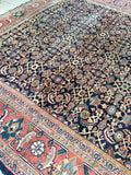 9'10 x 12'5 Midnight Blue Antique Persian Mahal (#832) - Blue Parakeet Rugs