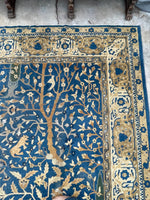 10’5 x 19’ Nature and Animal Scene Antique Indian rug #2534 / 11x19 vintage rug - Blue Parakeet Rugs