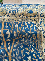 10’5 x 19’ Nature and Animal Scene Antique Indian rug #2534 / 11x19 vintage rug - Blue Parakeet Rugs