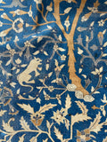 10’5 x 19’ Nature and Animal Scene Antique Indian rug #2534 / 11x19 vintage rug - Blue Parakeet Rugs