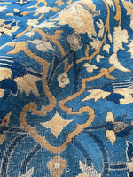 10’5 x 19’ Nature and Animal Scene Antique Indian rug #2534 / 11x19 vintage rug - Blue Parakeet Rugs