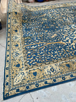 10’5 x 19’ Nature and Animal Scene Antique Indian rug #2534 / 11x19 vintage rug - Blue Parakeet Rugs