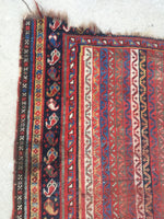 3'7 x 5'5 love worn 19th Century antique rug / 4x6 worn rug (#1024) - Blue Parakeet Rugs