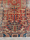 8'10 x 11'10 Antique Persian Dragon design Heriz rug #2218 / 9x12 Vintage Rug - Blue Parakeet Rugs