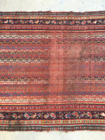 3'7 x 5'5 love worn 19th Century antique rug / 4x6 worn rug (#1024) - Blue Parakeet Rugs