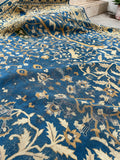 10’5 x 19’ Nature and Animal Scene Antique Indian rug #2534 / 11x19 vintage rug - Blue Parakeet Rugs