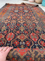 3'10 x 7'6 Antique Persian Bakhtiari rug #2165 / 4x8 Vintage Rug - Blue Parakeet Rugs