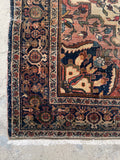 4'4 x 6'5 Antique Persian Tabriz rug #1879 / 4x6 Vintage rug - Blue Parakeet Rugs