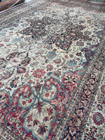 11'7 x 17'9 Antique 19th Century Palatial rug #2046 / 12x18 Vintage Rug - Blue Parakeet Rugs