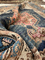 3'7 x 5'1 Antique rug #922 / 4x5 Vintage rug - Blue Parakeet Rugs