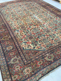 9x12 Ivory antique Persian Mahal (#821) - Blue Parakeet Rugs