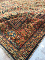 9x12 Ivory antique Persian Mahal (#821) - Blue Parakeet Rugs
