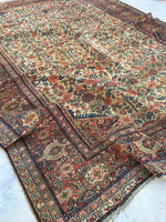9x12 Ivory antique Persian Mahal (#821) - Blue Parakeet Rugs