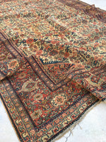 9x12 Ivory antique Persian Mahal (#821) - Blue Parakeet Rugs