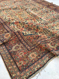 9x12 Ivory antique Persian Mahal (#821) - Blue Parakeet Rugs