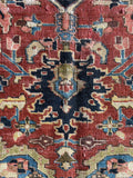 7’2 x 10’7 Antique Persian Heriz Rug #2738 / Large Vintage Rug - Blue Parakeet Rugs
