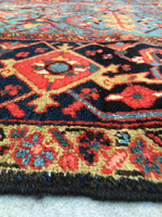 8'1 x 11'4 french blue ground Antique Persian Heriz Rug (#836) - Blue Parakeet Rugs