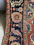 7’2 x 10’7 Antique Persian Heriz Rug #2738 / Large Vintage Rug - Blue Parakeet Rugs