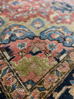 7’2 x 10’7 Antique Persian Heriz Rug #2738 / Large Vintage Rug - Blue Parakeet Rugs