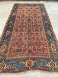 4'8 x 9' Antique Persian "Iron rug" Bidjar rug #2223 / 5x9 Vintage Rug - Blue Parakeet Rugs