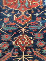 9’1 x 10’8 Antique Persian Heriz Rug / Large Antique Rug (#1033ML) - Blue Parakeet Rugs