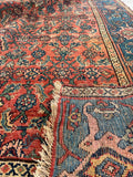 4'8 x 9' Antique Persian "Iron rug" Bidjar rug #2223 / 5x9 Vintage Rug - Blue Parakeet Rugs