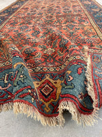 4'8 x 9' Antique Persian "Iron rug" Bidjar rug #2223 / 5x9 Vintage Rug - Blue Parakeet Rugs