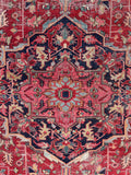7'7 x 11'9 Antique tribal with floral design wool rug #1884 / 8x12 Vintage Rug - Blue Parakeet Rugs