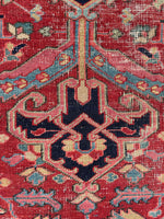 7'7 x 11'9 Antique tribal with floral design wool rug #1884 / 8x12 Vintage Rug - Blue Parakeet Rugs