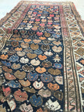 3'7 x 8'2 antique Caucasian Runner (#1016ML) - Blue Parakeet Rugs