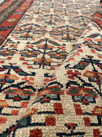 3'5 x 13'6 Antique 19th Century Runner #1886 / 3x14 Vintage Runner - Blue Parakeet Rugs