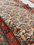 3'5 x 13'6 Antique 19th Century Runner #1886 / 3x14 Vintage Runner - Blue Parakeet Rugs