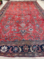 9'11 x 16'1 Antique Persian Mahal rug #2372ML / 10x16 Vintage Rug - Blue Parakeet Rugs