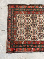 3'5 x 13'6 Antique 19th Century Runner #1886 / 3x14 Vintage Runner - Blue Parakeet Rugs