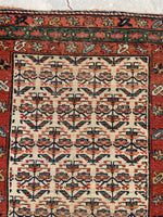 3'5 x 13'6 Antique 19th Century Runner #1886 / 3x14 Vintage Runner - Blue Parakeet Rugs