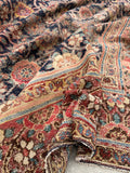 6'9 x 13'8 Antique Persian Mahal rug #1888 / 7x14 Vintage Rug - Blue Parakeet Rugs