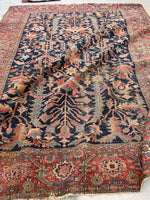 9'2 x 12' Antique Persian Heriz Serapi rug #1889 / 9x12 Vintage Rug - Blue Parakeet Rugs